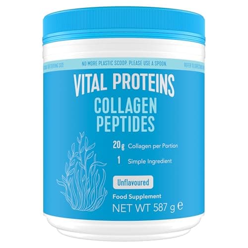 Image of Vital Proteins Collagen Peptides Powder Supplement (Type I, III), Unflavoured Hydrolyzed Collagen-Hair, Skin, Nail Support Supplement, Paleo, Gluten Free, Non-GMO, 20g per Serving 587g Canister, 1Pack