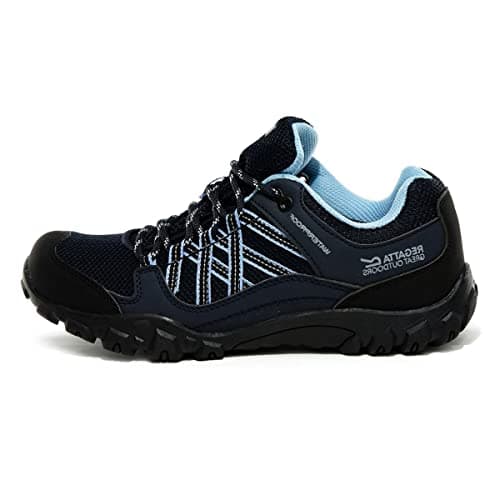 Image of Regatta Womens Edgepoint III Low Rise Walking Shoes - Black/Blue - 5 UK