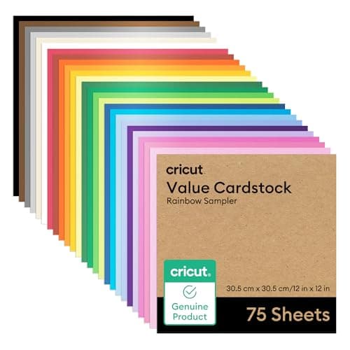 Image of Cricut® Value Cardstock, Rainbow Sampler - 12 in x 12 in (75 Sheets)