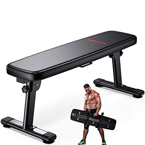 Image of WINNOW Weight Bench Folding Workout Bench with Carrying Handle Flat Home Training Multiuse Fitness Bench