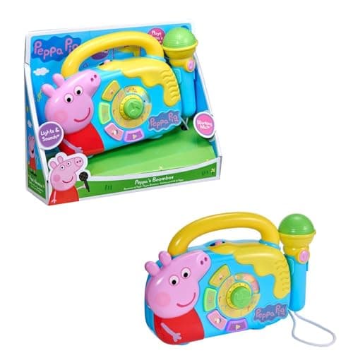 Image of Peppa Pig Boombox Musical Boombox Playset with Microphone for Kids Ages 18 Months and Up
