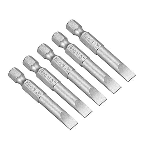 Image of sourcing map 5 Pcs 6mm Slotted Tip Magnetic Flat Head Screwdriver Bits, 1/4 Inch Hex Shank 2-inch Length S2 Power Tool