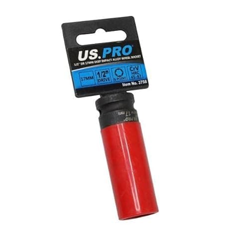 Image of US PRO Tools Single 1/2" Dr 17mm Deep Impact Alloy Wheel Socket 3758