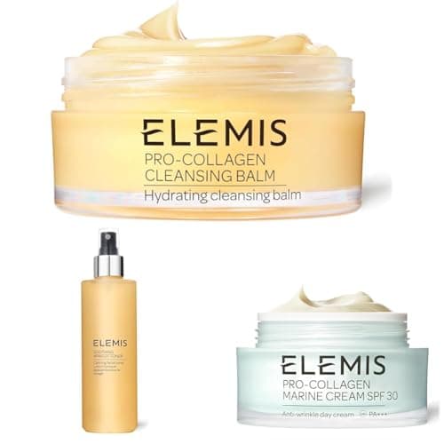 Image of ELEMIS Skincare Trio – Pro-Collagen Marine Cream SPF 30, Soothing Apricot Toner & Pro-Collagen Cleansing Balm