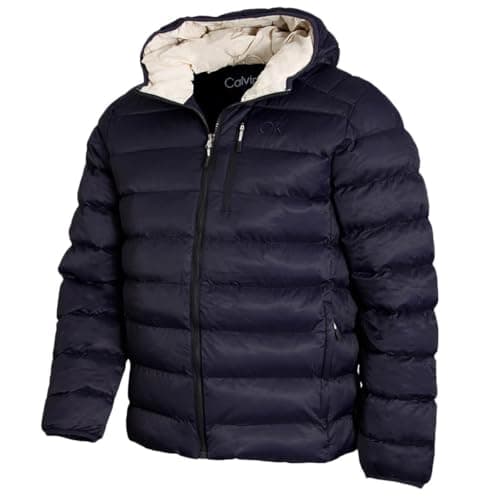 Image of Calvin Klein Mens San Gabriel Padded Jacket - Navy Dark Parchment - M