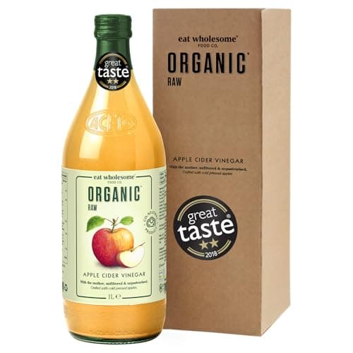 Image of Eat Wholesome Organic Apple Cider Vinegar, 1L - Raw, Unpasteurised, Unfiltered, Award-Winning, Vegan, With The Mother, Glass Bottle in Box