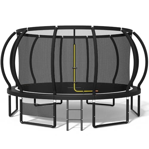 Image of Devoko Outdoor Trampoline 7.5ft/10ft/12ft/14ft GS Certified Garden Trampoline With Safety Net,Non-Slip Ladder& Shoe Organiser,Available For Toddlers And Adults,Up to 150kg