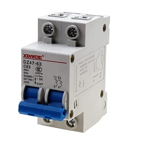 Image of RKURCK 2 Pole 400V 50Hz Low-voltage Miniature Circuit Breaker 63A Din Rail Mount DZ47-63 C63