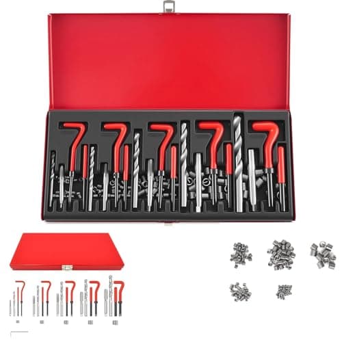 Image of 131pcs Thread Helicoil Repair Kit HSS Drill Thread Insert Repair Tool Sleeves Thread Repair Kit HSS Drill Helicoil Metric Set M5 M6 M8 M10 M12