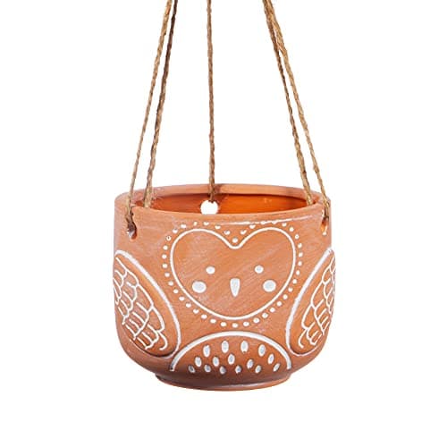 Image of Sass & Belle Olivia Owl Terracotta Hanging Planter