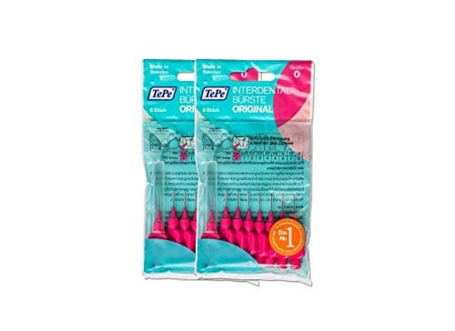 Image of 2 x TePe interdental Brushes, Pink, Original 8 Pieces, interdental Brushes, ISO0, 0.4 mm.