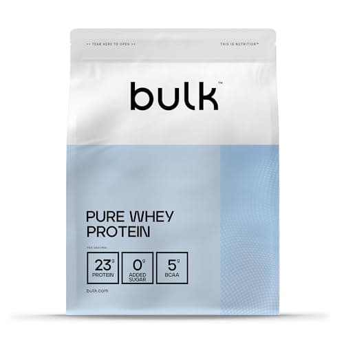 Image of Bulk Pure Whey Protein Powder,Unflavoured,23g Protein and 5g BCAAs per Scoop,Whey Concentrate Shake,Low Sugar,Supports Muscle Growth and Repair,Smooth Mixing,Vegetarian,1kg