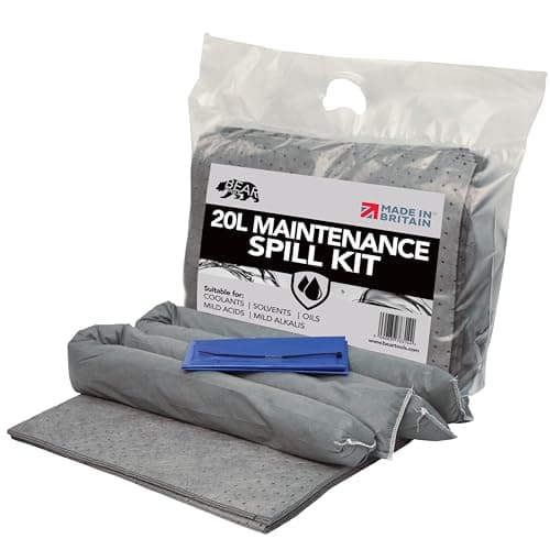 Image of 20L Spill Kit (Maintenance) UK Manufactured, Grey, Absorbs Non-Aggressive Oil and Water Based Fluids, For Indoor/Outdoor Use to contain General Liquid Spills, On-the-go Bag