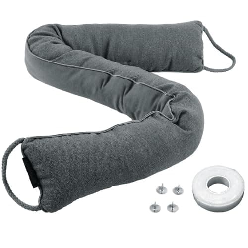 Image of Hongbaite 1-Pack 91 x 8 cm Heavy Under Door Draught Excluder Cushion Draft Wind Stopper for Doors Window with Hanging Loops - Gray