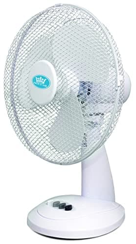 Image of Prem-i-air 12" Inch Table Electric Powerful Oscillating Portable Cold Air Cooling Desk Fan with 3 Speed, Adjustable Tilt, Low Noise, Use in Homes and Offices White