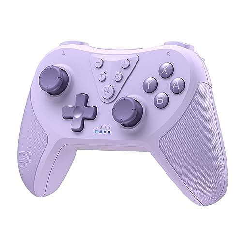 Image of EasySMX Controller for Switch Pro, Bluetooth Wireless Switch Controller, Controller Switch with 6-Axis Motion, Wake Up, Adjustable Turbo & Dual Vibration Function Purple