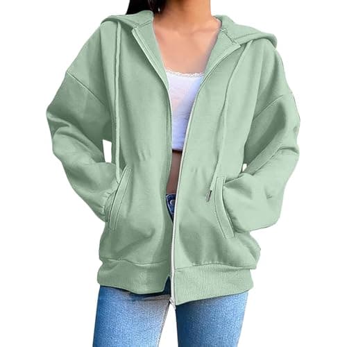 Image of Hoodie Women Y2k Hoodies for Women Uk Zip Up Hoodie Oversized Cute Lightweight Jackets Trendy Sweatshirt Workout Fall Jacket With Hoodies Lightweight Sweatshirt Oversized Custom Made