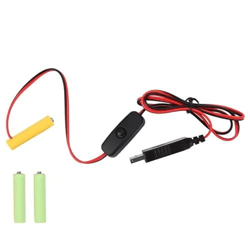 Image of 5W USB To 4.5V (3x1.5V 3x AAA) LR03 AAA Dummy Fake Battery Eliminator Substitute Cable With On/Off Switch For String Lights, Christmas Lights, Toys - USB to 3x AAA Adapter