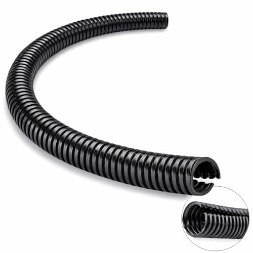 Image of BMF DIRECT Corrugated Wire Tube Cable Protection Pipe Split Flexible Car Tubing/Trunking (Inner Ø10mm, 2 Metres)