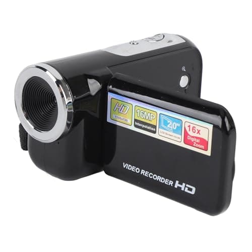 Image of Plyisty Digital Video Camera DV Camcorder, 1080P 16MP 2 Inch LCD Screen, Anti Shake, 16X Digital Zoom, for Travel Vlogging (Black)