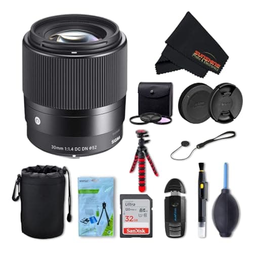 Image of Sigma 30mm f1.4 Contemporary DC DN Lens for Sony E with Sunshine Photo Professional Bundle - 4 Years USA Manufacturer Warranty