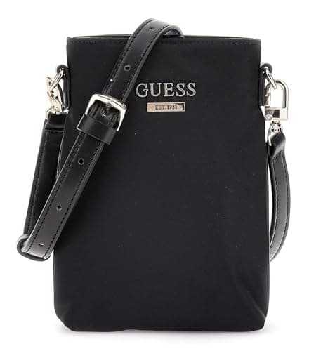 Image of GUESS cross body bag phone pouch Follie Travel Chit Chat Phone Bag Black