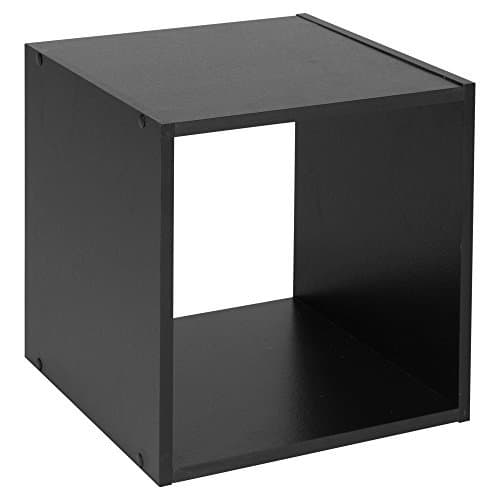 Image of URBNLIVING ® 1, 2, 3, 4 Tier Wooden Shelving Bookcase Storage Wood Shelf Unit (Cube, Black)