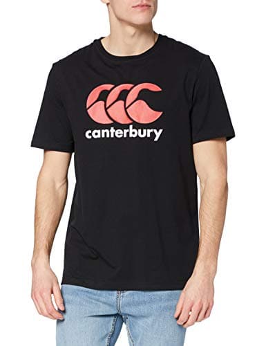 Image of Canterbury Men's CCC Logo Tee T-Shirt | Soft Cotton Blend Non-Technical T-Shirt, Black, L
