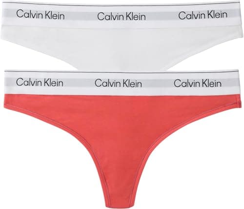 Image of Calvin Klein Women THONG 2PK MULTI (White/Cradle Pink) S