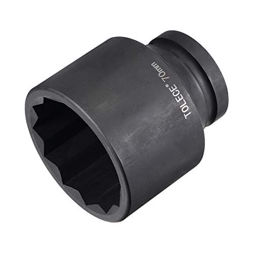 Image of sourcing map 1-Inch Drive 70mm 12-Point Impact Socket, CR-MO Steel 104mm Length, Standard Metric Sizes