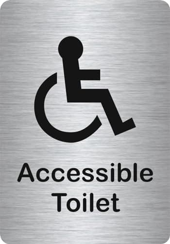 Image of Customcard Ltd Accessible toilet sign–high quality, brushed silver finish with tape on the back