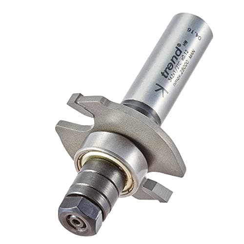 Image of Trend Professional Bearing Guided Biscuit Jointer Router Cutter, 1/2 Inch Shank, 4mm Cut Length, Biscuit Sizes No.0, 10 & 20, 342X1/2TC