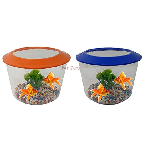 Image of Pet Guru GOLDFISH STARTER SET AQUARIUM GOLD FISH TANK BOWL GRAVEL PLANT KIT