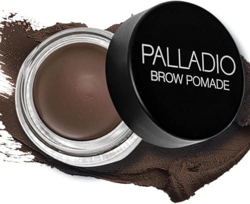 Image of Palladio Brow Pomade Waterproof, 24 Hour Wear, Smudge Proof and Sweat Resistant Formula, Super Creamy Formula Glides on And Helps to Fill in Brows for a Dramatic, Defined, Flawless Look (Medium Brown)