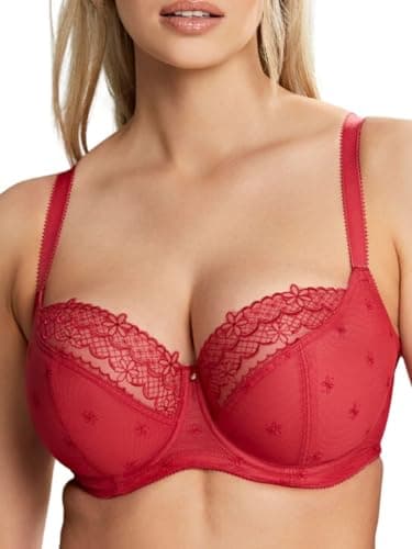 Image of CLEO 10581 by Panache Blossom Balcony Bra Raspberry