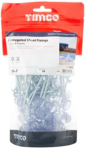 Image of TIMCO Corrugated Sheet Fixings Clear - 10 x 3-50pcs