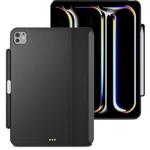 Image of MAGEASY CoverBuddy Magic Keyboard Compatible Case for iPad Pro 11” (M5 2025 / M4 2024, 6th/5th Gen) iPad Case fits Magic Keyboard for 11 inch iPad Pro with Built-In Pencil Holder (Leather Black 5.05)