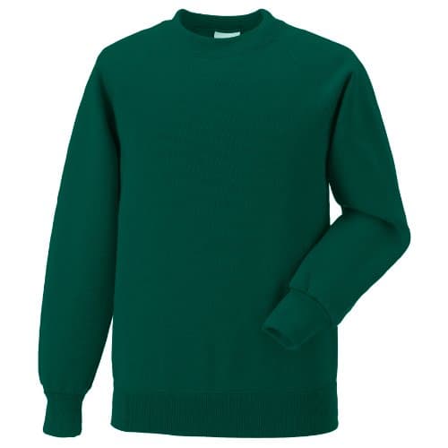 Image of Jerzees Schoolgear Childrens Raglan Sleeve Sweatshirt (Pack of 2) (9-10) (Bottle Green)