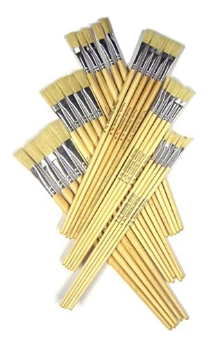 Image of Major Brushes Hog Bristle Long Flat Brushes Pack of 60