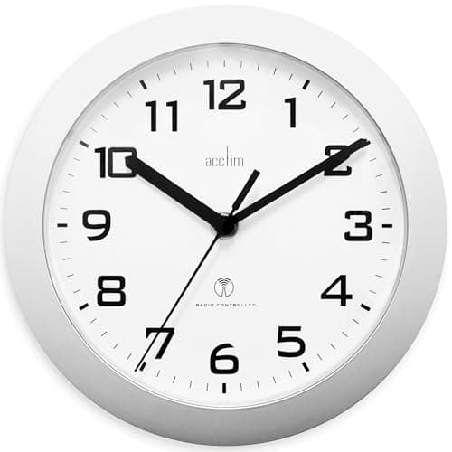 Image of Acctim 74367 Peron Radio Controlled Wall Clock, Silver, 23 cm l x 23 cm w