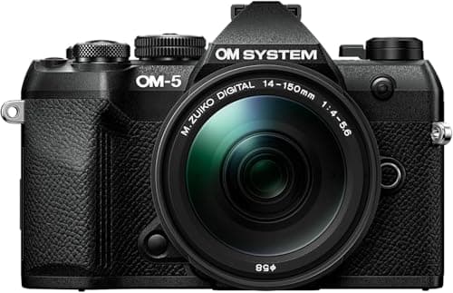 Image of OM SYSTEM OM-5 Mark II MFT Camera incl. lens M.Zuiko Digital ED 14-150mm II, 20 MP Live MOS Sensor, 5-Axis Image Stabilisation, IP53 Weather-proof Sealing, Handheld High Res Shot 50 MP, Black/Black