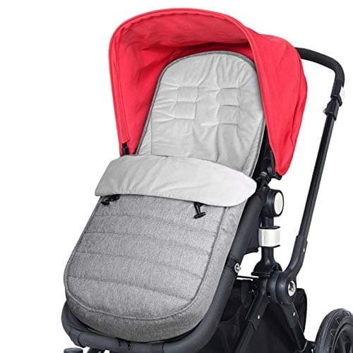 Image of WD&CD Footmuff, Universal Baby Stroller Footmuff Baby Waterproof and Windproof Fleece Lined Pram 2 in 1 Footmuffs Grey