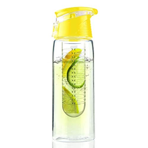 Image of Asobu Pure Flavour 2 Go 600 ml Tritan Water Bottle Transparent, Yellow