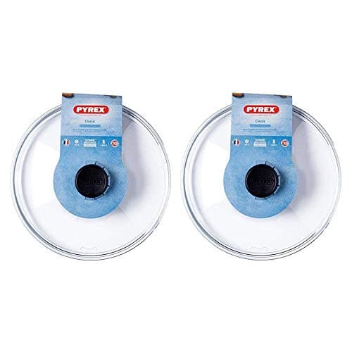 Image of Pyrex Classic Kitchen Accessories Universal Glass Lid for Saucepans 20cm (Pack of 2)