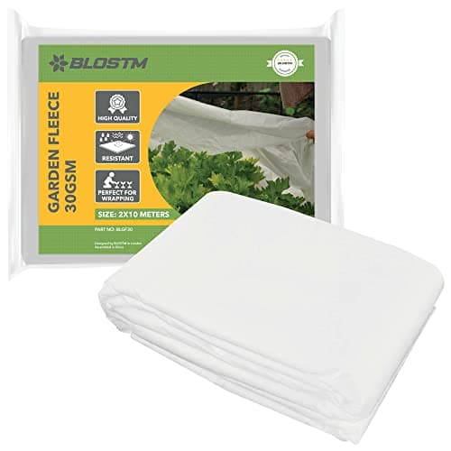 Image of BLOSTM Garden Fleece Plant Protection - Durable Cloth Winter Frost Protection For Plants Up To -6°C, Garden Fleece Roll to Stop Birds, Insects & Pests - 30 Gsm 2M x 10M