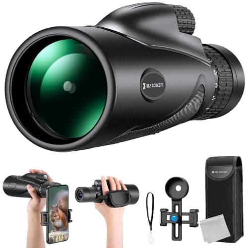 Image of K&F CONCEPT 8-32X50 Zoom Monocular with Cell Phone Holder, Monocular for Adults -BAK4 Prism and FMC Lens - IP66 Waterproof - Great for Birdwatching, Hiking, Hunting, Camping, Traveling, Black