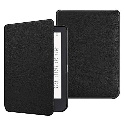Image of FINTIE SlimShell Case for Kobo Clara HD/Tolino Shine 3- Ultra Thin and Lightweight PU Leather Protective Cover with Auto Sleep/Wake for Kobo Clara HD 6” eReader, Black