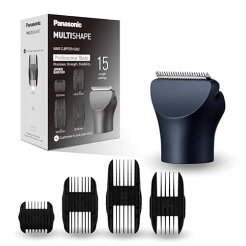 Image of Panasonic ER-CHC1 Multishape Modular Personal Care System, Hair Clipper Head Attachment, 15 Length Settings, 4 Comb Attachments, Black