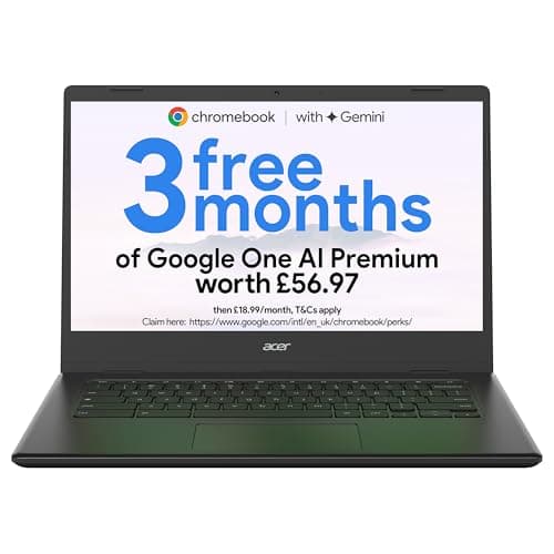 Image of Acer Chromebook 314 CBOA314-1H Laptop - Intel Celeron N4500, 4GB, 64GB eMMC, Integrated Graphics, 14" Full HD, Chrome OS, Black