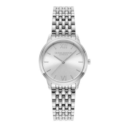 Image of Olivia Burton Three Hand Quartz Movement Watch for Women Classic Swirl Collection with Silver Stainless Steel Bracelet - 24000129